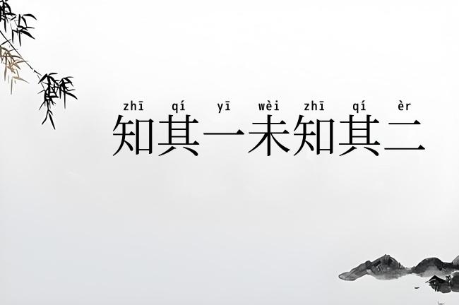知其一未知其二