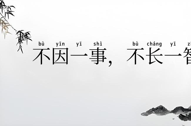 不因一事,不长一智