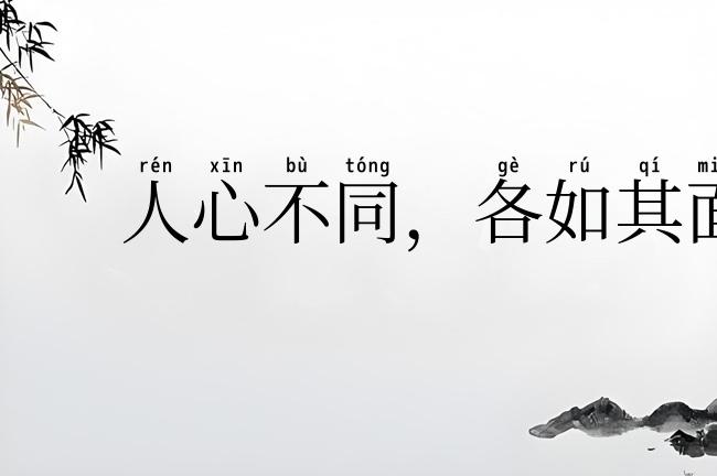 人心不同，各如其面
