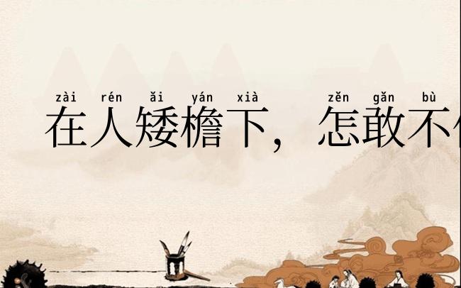 在人矮檐下,怎敢不低头