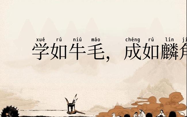 学如牛毛,成如麟角