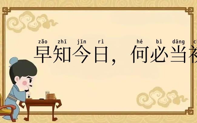 早知今日,何必当初