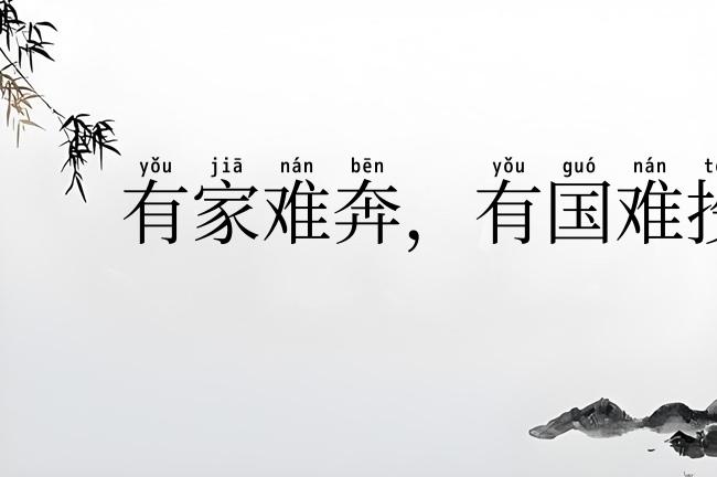 有家难奔，有国难投