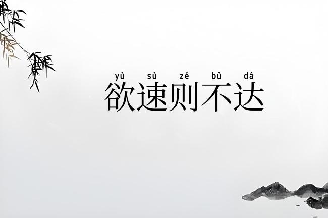 欲速则不达