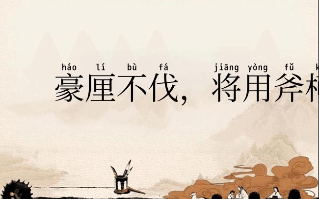 豪厘不伐，将用斧柯
